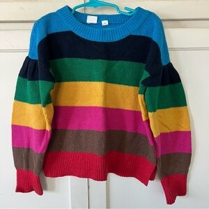 GAP girls 6  Colorful Striped Crew Neck Sweater